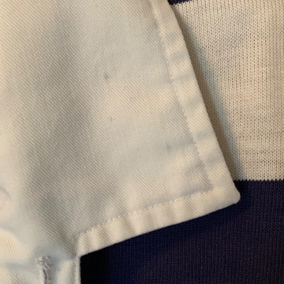 Oxford Sportswear - Classic Striped Polo Shirt Blue Cream Red - Picture 7 of 9